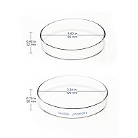 Vista 2 de Labasics Platos de Petri de vidrio, 3.937 x 0.787 in, autoclave de vidrio de borosilicato, platos de cultivo celular de vidrio de borosilicato