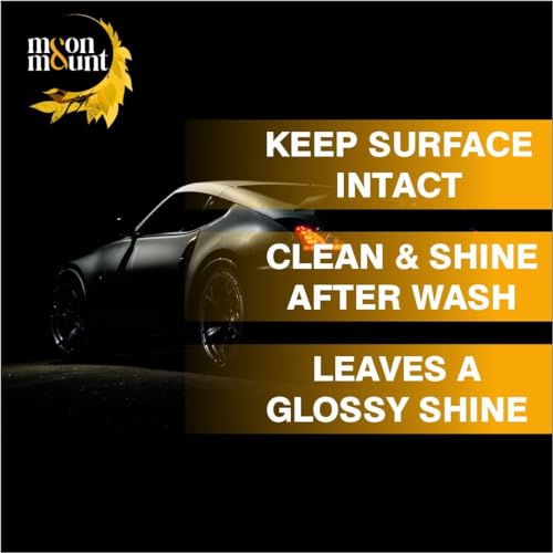 Image of Moon & Mount Car Wash Shampoo 5L | Lemon | pH 7.0 | Ceramic & PPF Safe 90%+ foam in hard water. 4-min panel cling. 160+ washes at 30ml. Foam cannon & bucket. Matte safe. Bike & SUV compatible.