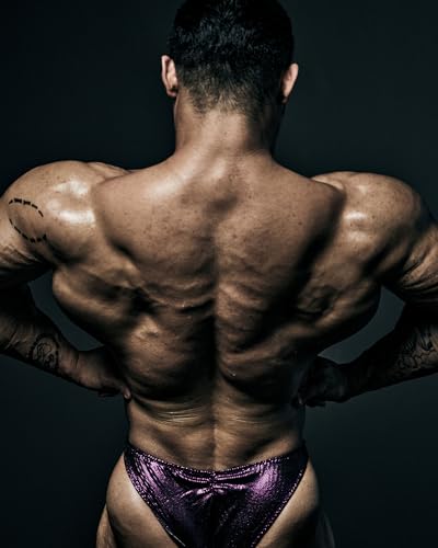 FIED V Cut Bodybuilding Trunks Posing Suits Competition Shiny Foil4