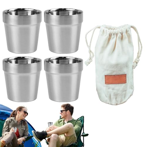 Tazas apilables de metal para beber, tazas apilables de cerveza, pinta de cerveza para , vasos de metal apilables, taza de pinta de acero inoxidable, taza irrompible para viajes, exteriores,