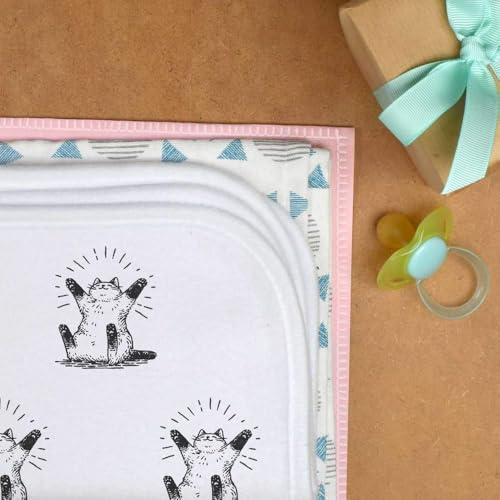 Azeeda 'Happy Cat Sitting' Baby Burp/Wash Cloth (BC00033014)3