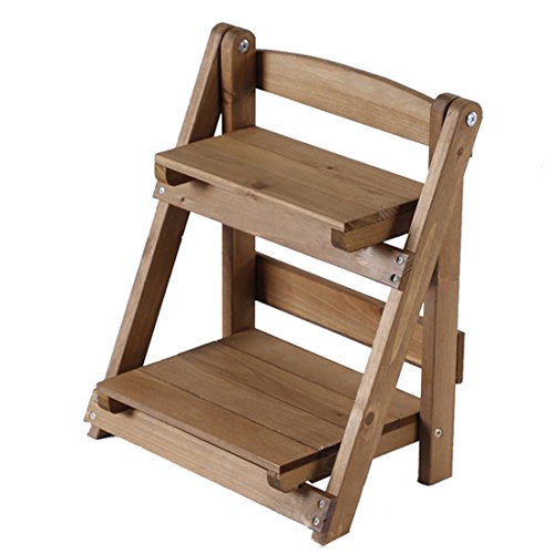 Pflanzentreppe Holz, Teckpeak Tischplatte Blumenregal Blumenständer Pflanztisch für Garten Terrasse Balkon Cover