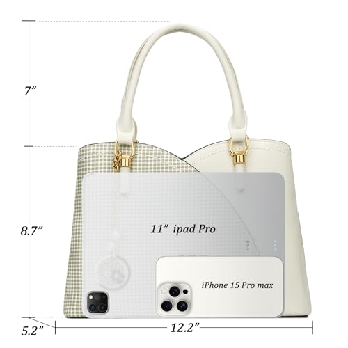 Image of KKXIU Triple Compartments Purses and Handbags for Women Fashion Ladies Satchel Shoulder Top Handle Bag