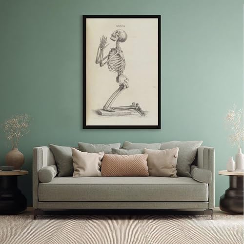 Impression sur toile squelette en prière William Cheselden 50x76cm - 5