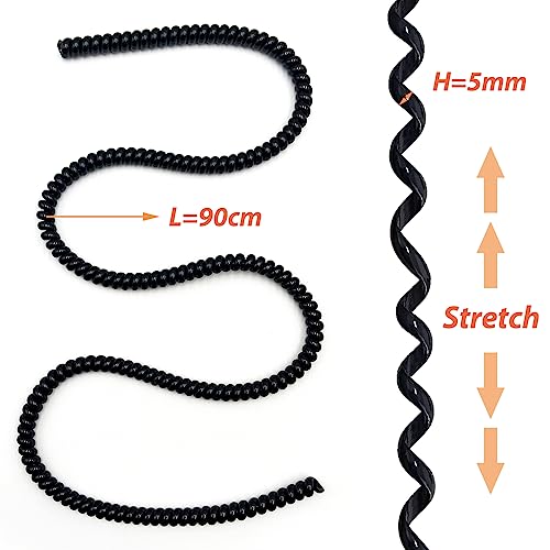 XPOOP 2 x 90 cm Spiral Wire Protection de Câble en Spirale pour Trottinette Brake Spiral Tube Cable Protector Cover Sac de Transport pour Scooter Housse Accessoires de Scooter – vue 2