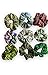 Handmade Multicolored Assorted Print Elastic Hair Tie Scrunchie Variety Set of 9