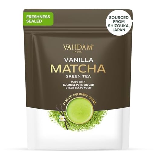 VAHDAM, thé vert à la vanille et au matcha | Poudre de thé Matcha 100% d'origine japonaise PURE | 137x ANTI-OXYDANTS | Thé vert pour la perte de poids et la désintoxication quotidienne