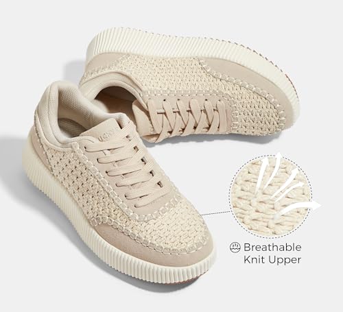 LUCKY STEP Women's Platform Sneakers Retro Braided Fashion Casual Chunky Shoes Breathable Durable Non Slip Walking Footwear2
