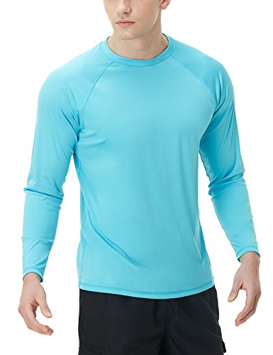 TSLA Men's Rashguard Swim Shirts, UPF 50+ Loose-Fit Long Sleeve Shirts, Cool Running