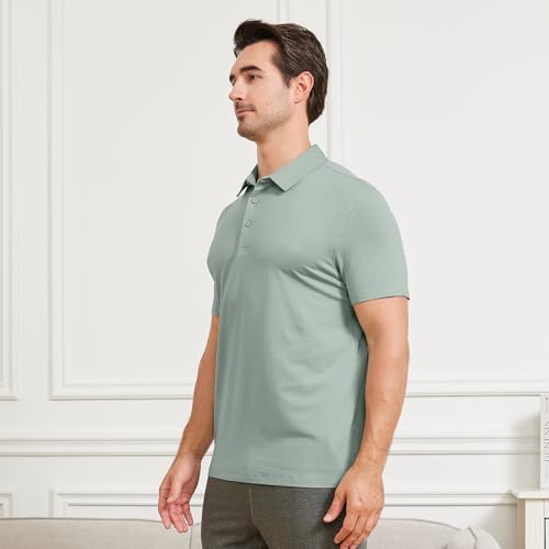 netdraw Mens Ultra Soft Bamboo Viscose Polo Lightweight Cooling Short Sleeve Casual Collared Golf Shirt3