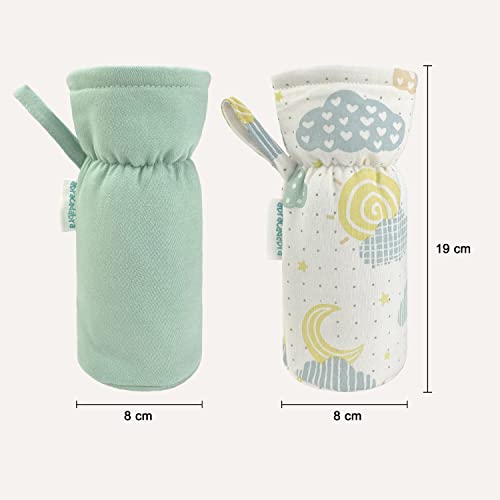 Image of abracadabra Cotton Relaxed Fit Bottle Modern Cover (Set Of 2) - Lost In Clouds,multicolor