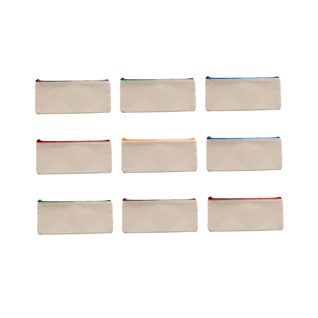 FRCOLOR Estuche para Lápices de Lona Cremallera, Gran Capacidad y Superficie para Pintar, Adecuado para Escuela y Oficina, 15 Piezas Livianas y Color Aleatorio Varios Estilos