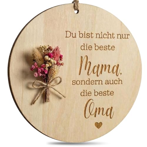 Beste Oma Geschenk | handgemacht mit Trockenblumen | Beste Mama Beste Oma Geschenke | Persönliches Geburtstagsgeschenk für Oma | Danke Oma Oma Geschenkideen