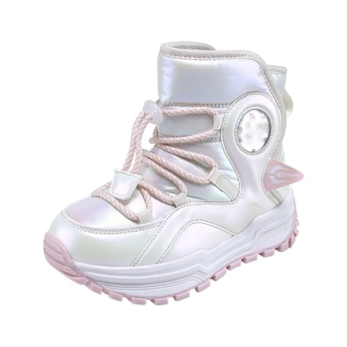 Unisex-Child Snow Boots Kids Boys Girls Insulated Snow Water-R𝐞sistant Boots L𝐚ce Up Mid Calf Winter Outdoor Boots - Main Image