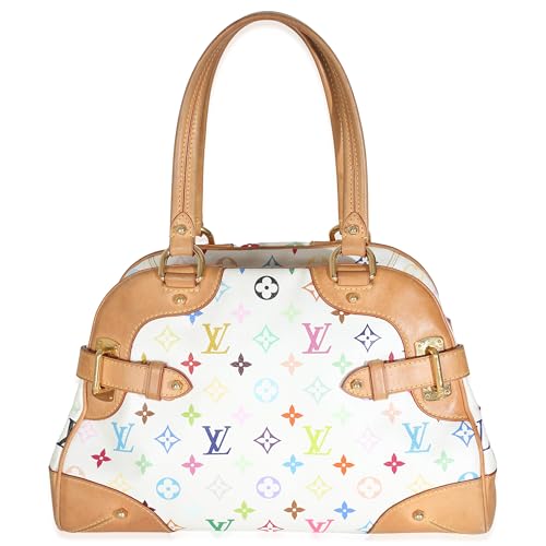 Louis Vuitton, Pre-Loved White Monogram Multicolor Canvas Claudia, Multicolor, White