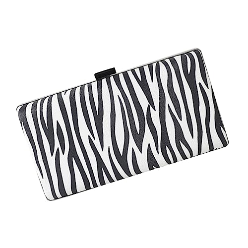 Pochette de soirée zèbre femme sac à main noir rangement maquillage
