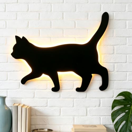 Lámpara pared infantil gato con sensor luz sonido para pasillos oscuros en casa 3