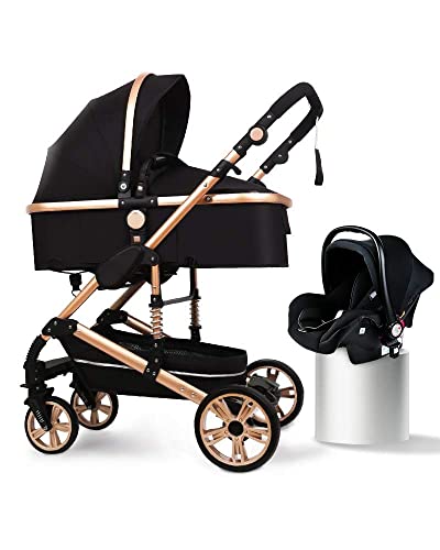B.CHILDHOOD Baby Stroller Foldable Travel System High Landscape View Pram Pushchair with Free