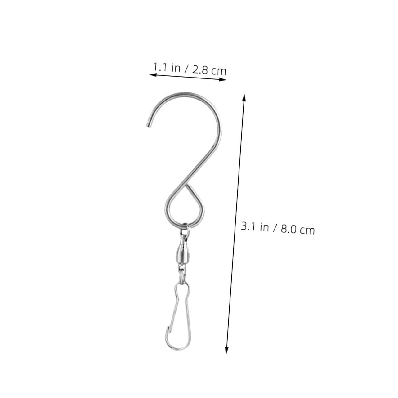 LALAFINA 20pcs Swivel Hooks for Wind Chimes Self-Rotating Clips for Outdoor Decor Easy to Install Heavy Duty Hooks for Lanterns Garden and More