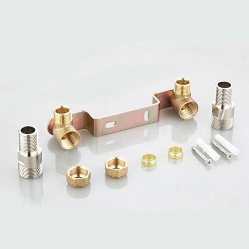 OMOTOOL Verdeckte Dusche Wasserhahn Wand Halterung Positioner Connector 15mmx1/2’’ Für freiliegende thermostatische Bad Duscharmatur Armatur,Wandbefestigung Befestigungsplatte