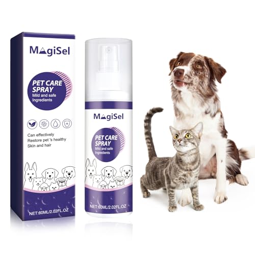 Spray para Heridas Perro 60ml, Gotas Anti Picor para Perros y Gatos, Spray Antiséptico para Perros Gatos Cuidado de Heridas, Mascota Heridas de Cicatrizante Spray, para Limpieza y Cuidad de Heridas