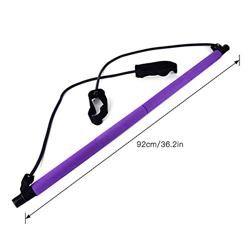 Andoer Kit de barra portátil Barra de tonificação muscular com 8 bandas de resistência em forma Cord