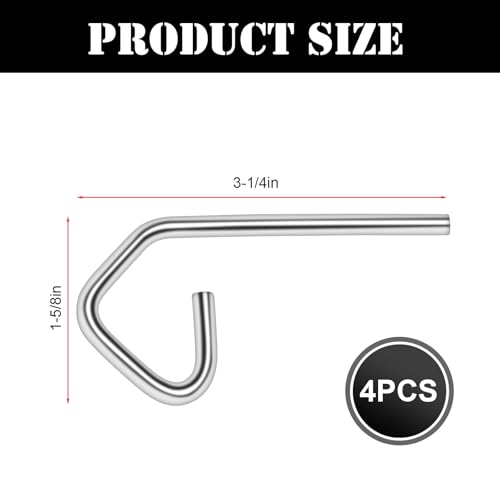 4 Pcs Galvanized Iron Rod Hitch Pin Clip for Hand Trucks Convertible Composite Hand Truck Replacement Lock 3 1/4" Grab Pin Clip