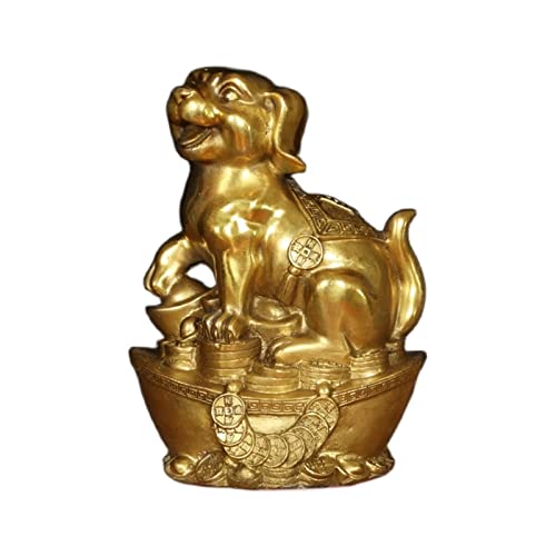 Chien en laiton argent feng shui idée cadeau maison et bureau