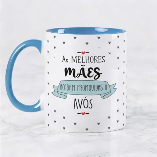 Wanapix | Caneca Dia da Mãe | 325 ml, adequado para máquina de lavar louça e micro-ondas, desenhos diferentes (mães acabam promovidas a avós)