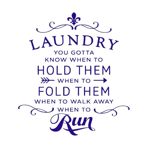 Laundry Room Quotes Indoor Wall Sticker Vinyl Laundry Logo Words Art Wall Stickers Accessories-S-30x33cm-DarkBlue