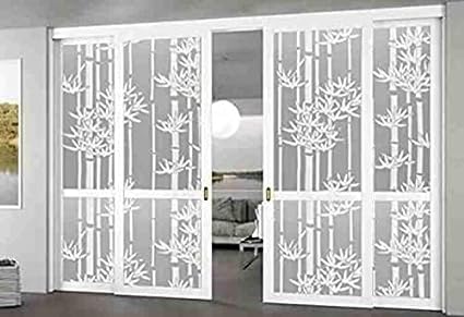Image of SUNBIRD Window Privacy Film, Decorative Stained Glass Window Film, Frosted Window Tinting Film for Home, House Door Glass ('24 X 60' INCHES, White Bamboo)
