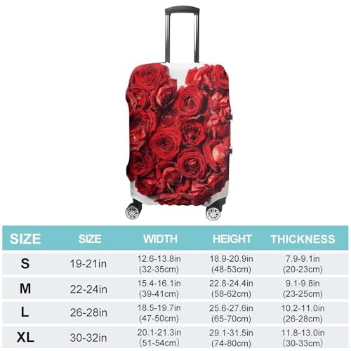 Travel Luggage Cover Elastic Suitcase Protector Anti-Scratch Washable Heart Shaped Rose Luggage Sleeve Tsa Approved Carry on Covers Baggage Cover Fits 18-32 Inch Luggages2