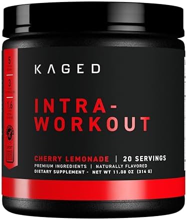 Kaged Intra-Workout Powder | in BCAAs, L-Citrulline & Beta-Alanine for Endurance | 124mg Organic PurCaf® Caffeine | Coconut Water Powder | 20 Servings | Cherry Limeade