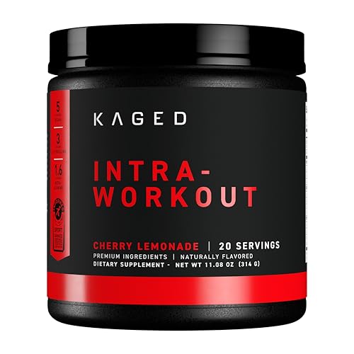Kaged Intra-Workout Powder | Cherry Limeade | in BCAAs, L-Citrulline & Beta-Alanine for Endurance | 124 mg Organic Caffeine | Weightlifting & Strength | Supplements for Men & Women | 20 Servings