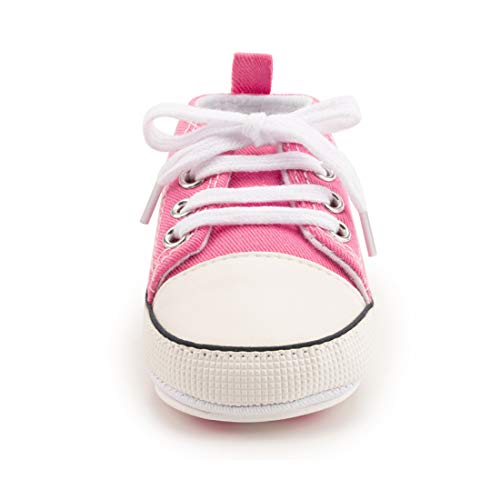 Kidsun Infant Baby Shoes Girls Boys Canvas Sneakers Rubber Sole Lace-Up Newborn First Walkers Crib Shoes For 0-18 Months #TOP2