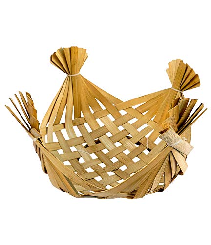 fruteira confeccionada em bambu com 4 abas medindo 40 cm