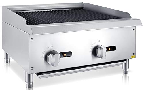 Chef's Exclusive CE776 Commercial Countertop Stainless Steel 24 Inch Char Rock Char Broiler