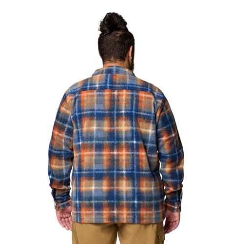 Columbia Men's Steens Mountain Printed Shirt Jacket II, Collegiate Navy Omblur, 3X Big2