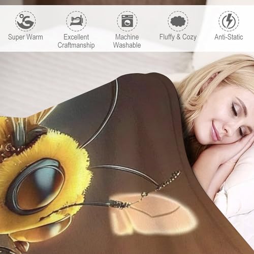 Manta de franela de abeja de 100 x 130 cm para sofa y cama 6