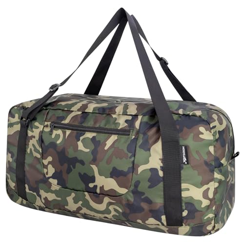 Image of HOLYLUCK Foldable Travel Duffel Bag For Women & Men Luggage Great for Gym -55L, Green Camo
