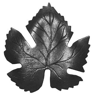 Fenau | Feuille de vigne | D: 130x125 mm | Acier, brut| Fer forgé ornements à vin pour grilles/clôtures/élevages