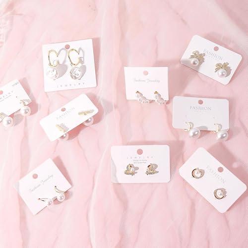 9 Pairs Gold Pearl Earrings Set for Women Bow Dangle Drop Hoop Earrings Dainty Stud Pearls Jewelry for Wedding Guest Dress Prom Party Costume Accessory Christmas Stocking Stuffers2
