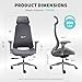 Ergonomic Mesh Office Chair with S-Shaped Backrest, 4D Adjustable Armrests, Sliding Seat Depth, Fixed Headrest, Dual-Layer Mesh, 130° Recline, SGS Class 3 Gas Lift, 300 lbs Capacity