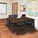 Romig Trek 66 x 24 in. Training Table- Neo Walnut Top, Black Legs & 2 Zeng Chairs- Black