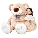 AmyToo Giant Teddy Bear Stuffed Animal, Big Plush Toy, Classic Brown Teddy Bear, Birthday Valentine's Gift for Girlfriend Kids Adults, Light Brown, 40 Inch