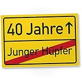 DankeDir! 40 Jahre (Junger Hüpfer) Kunststoff Schild - Geschenk 40. Geburtstag Geschenkidee Geburtstagsgeschenk Vierzigsten Geburtstagsdeko Partydeko Party Zubehör Geburtstagskarte