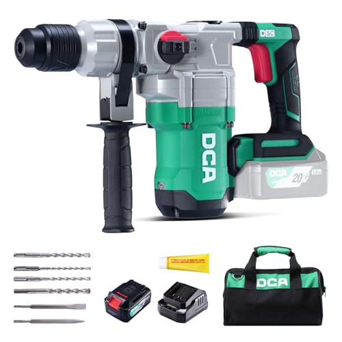 DCA 20V MAX Brushless Rotary Hammer Drill, 4.5 Joule, 3800BPM, 1-1/8 Inch SDS-Plus, Cordless Heavy...