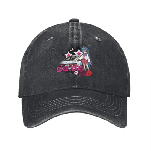 Cálido algodón Puro, Lucky Star Konata Initial D Manga Print Demin Trucker Hat Outdoor Adventures Hats Mujer Gorra de béisbol Hombres