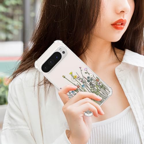 Coque Pixel 9 Pro XL transparente fleurie pour embellir vos sorties