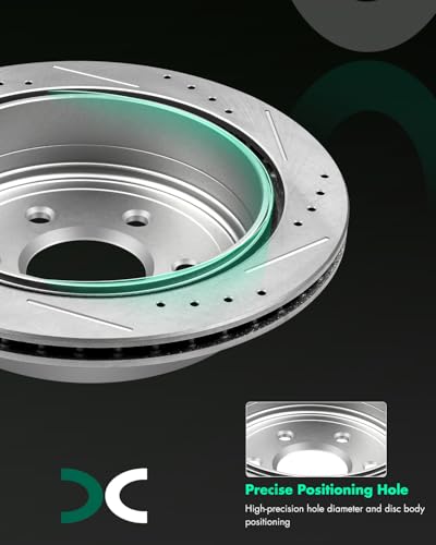 Image of SCITOO Rear Disc Brake Rotors Kits Drilled & Slotted Brakes Rotor 31410